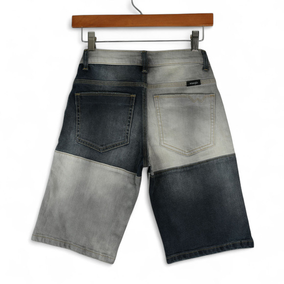 Wrangler Shorts Boys 25x10.5 Patchwork Bandit Prototype Straight Leg Adjustable - Picture 2 of 11